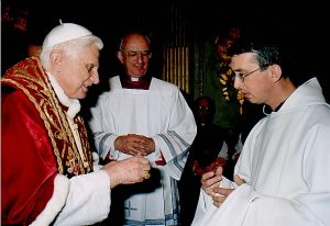 Pope Benedict XVI greets Father Graham